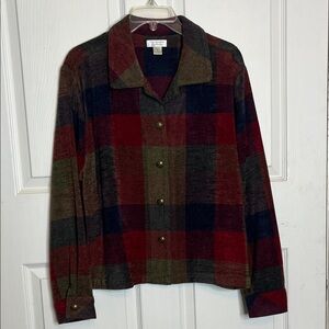 Christopher & Banks Plaid Jacket - Red, Green, Blue